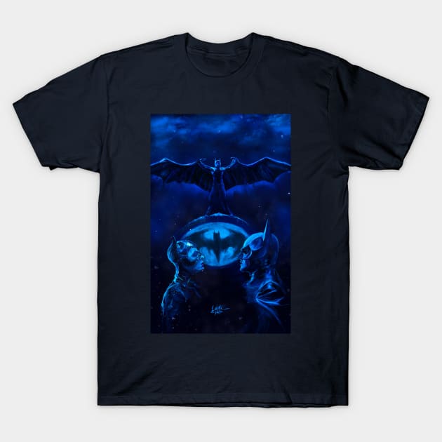 The Bat & The Cat T-Shirt by Art Of Lunatik